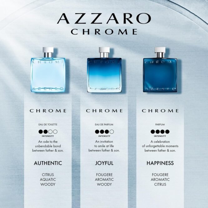 Azzaro Chrome Eau de Toilette 100 ml - Fresh Aquatic Mens Cologne - Citrus, Woody, Musky Fragrance -Fresh Notes of Bergamot - Everyday Wear - Classic Summer Beach Scent - Luxury Perfumes for Men  Amazon.in BeautyRufus AI - Image 7